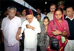 A P J M Maraicayar (wearing a cap), elder brother of President-elect A P J Abdul Kalam, along with family members and friends at New Delhi railway station on July 24 